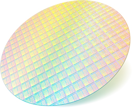 A multi-colored wafer