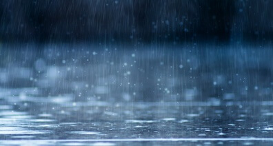 Ground view of heavy rain