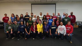 KLA employees show off their college pride and celebrate the diversity of educational backgrounds on Spirit Day