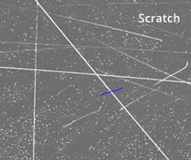 Close up of CMP scratches on SiC substrates