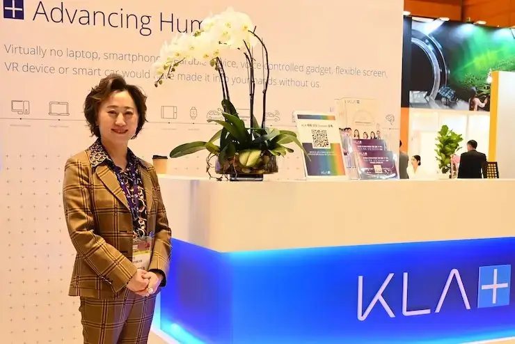 KLA's Yanghyong Kim prepares for customer meetings at SEMICON Korea 2024.